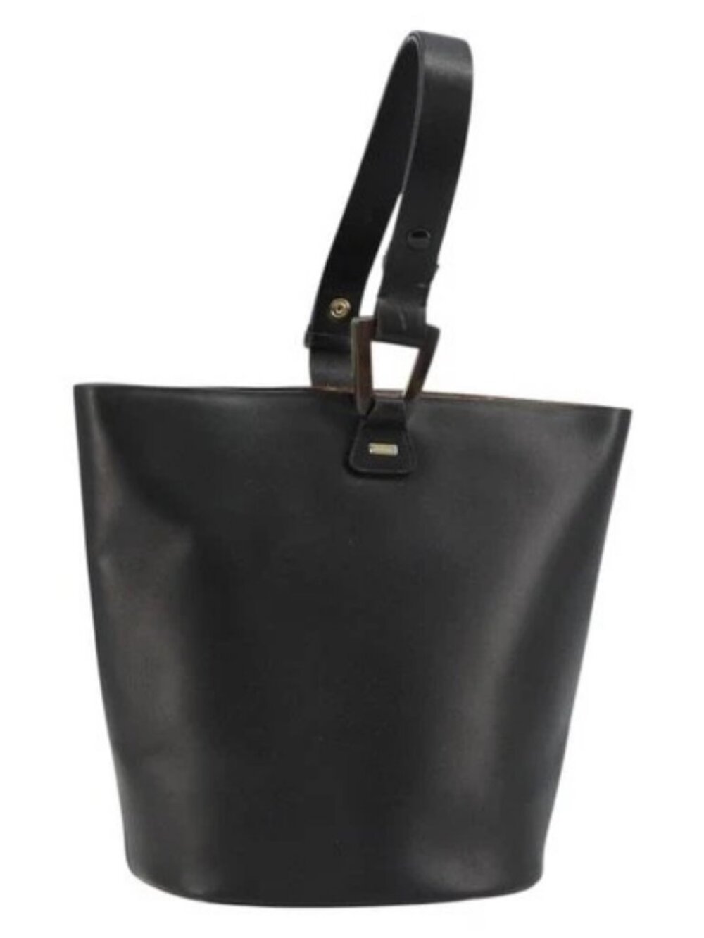 GUCCI Hand Bag Leather Black Auth 71508